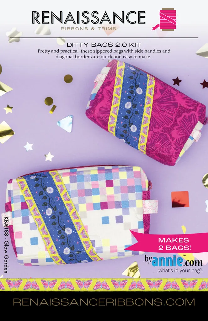 Renaissance Ribbon Ditty Bags 2.0 Nähset Baumwolle Reißverschluss