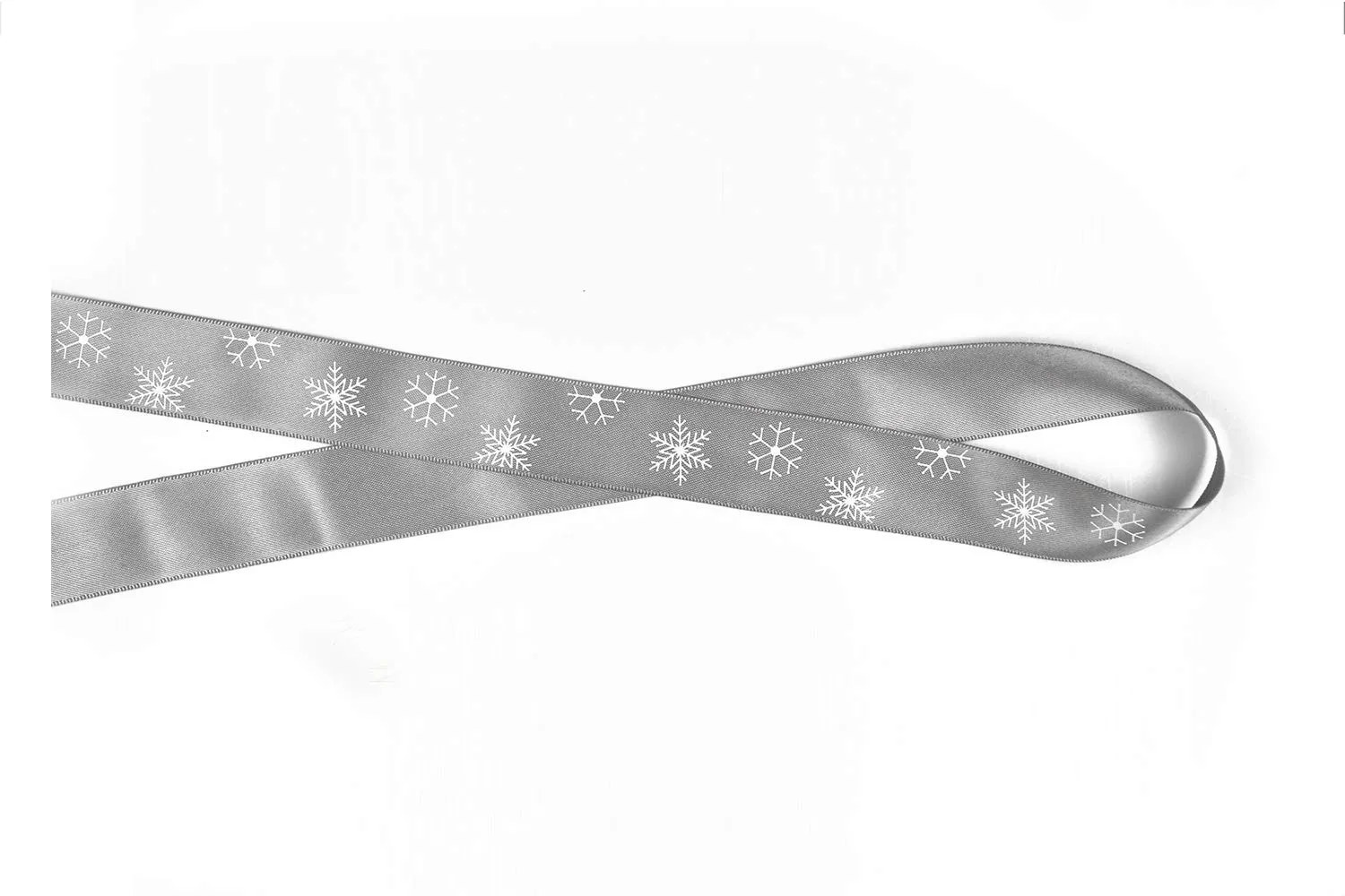 Creativery Satinband Schneeflocken 25 mm