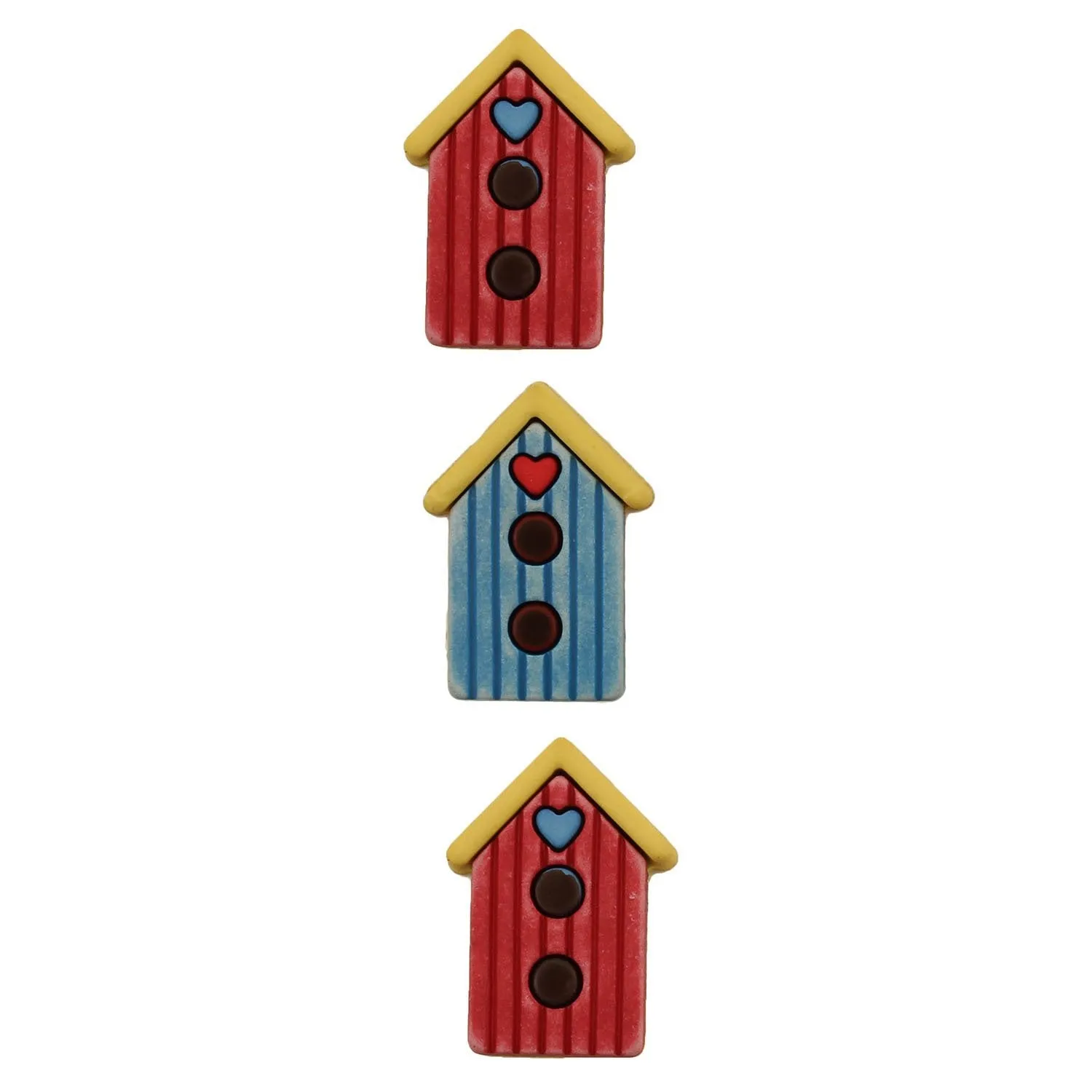 Buttons Galore Spring Fling Birdhouse Knöpfe 3 Stück Vogelhaus