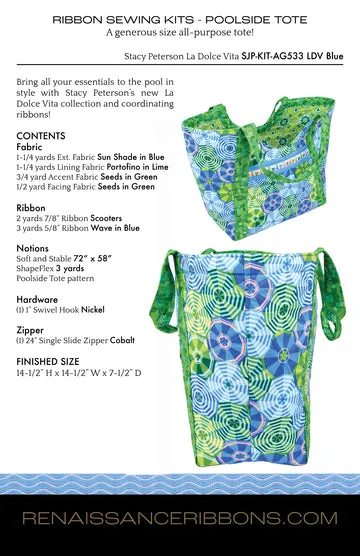 Renaissance Ribbon Noodlehead Poolside Tote Nähset Baumwolle