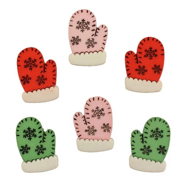Buttons Galore Winter Mittens Nähknöpfe 6 Stück Handschuh