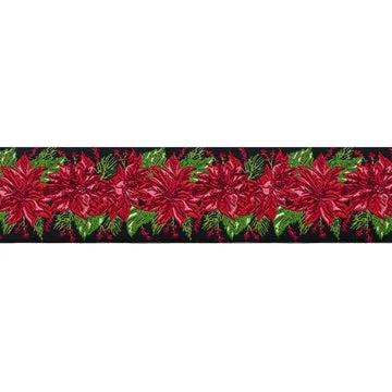 Renaissance Ribbon Holiday Cheer Vintage Poinsettia Schmuckband 1 Yard