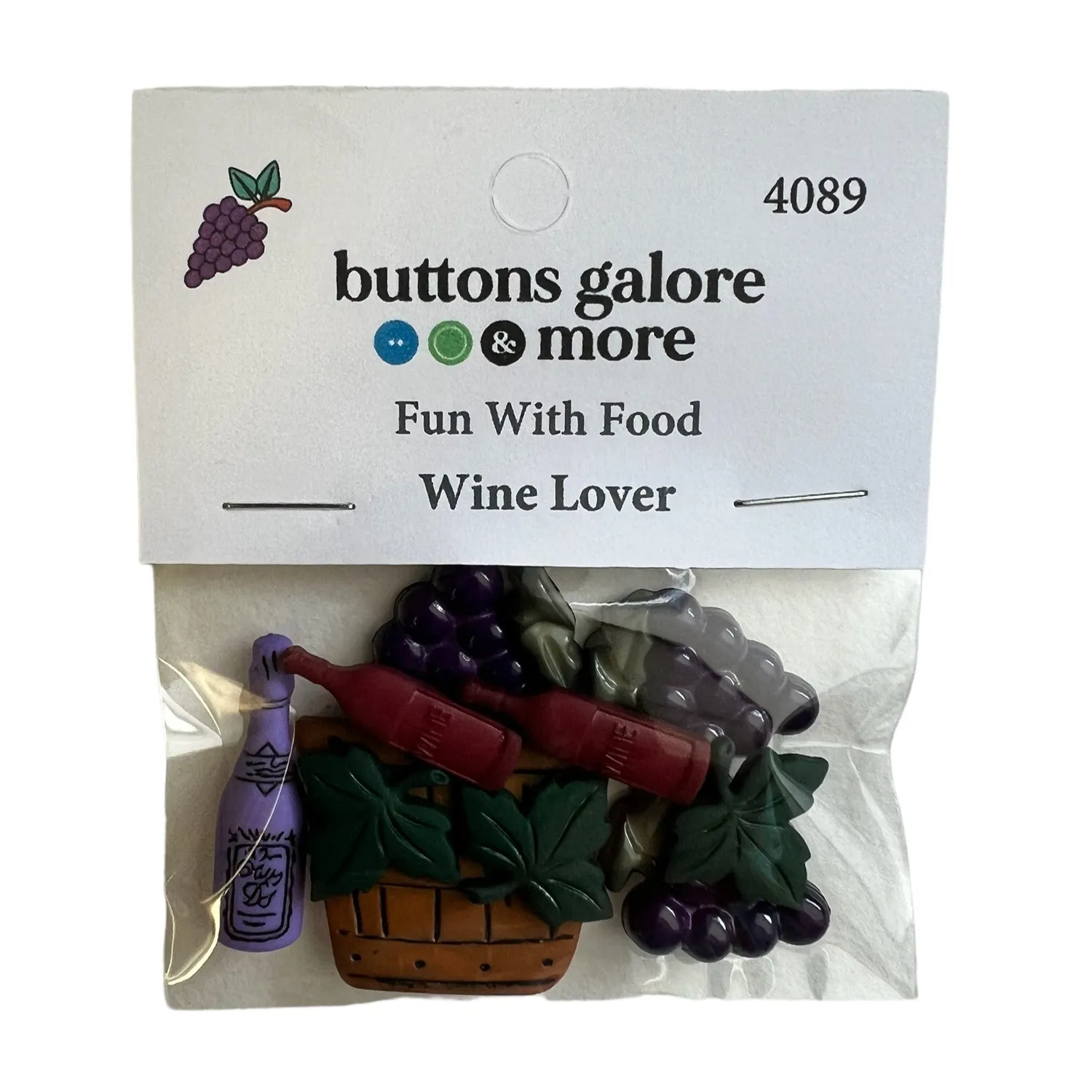 Buttons Galore Wine Lover Nähknöpfe 10 Stück Wein