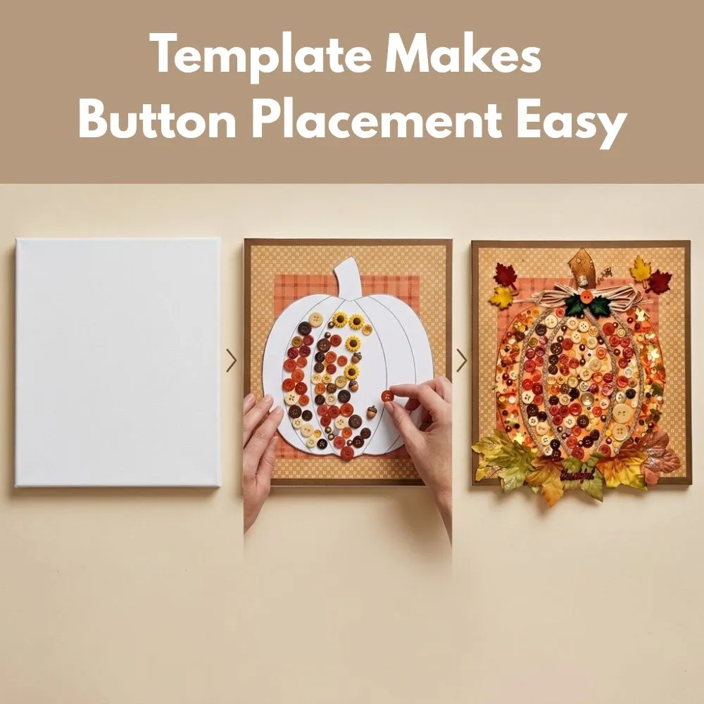 Buttons Galore Pumpkin Canvas Bastelset Herbst 8x10