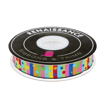 Renaissance Ribbon Soda Pop Bubbly Stripe Webband 22 mm 1 Yard bunt