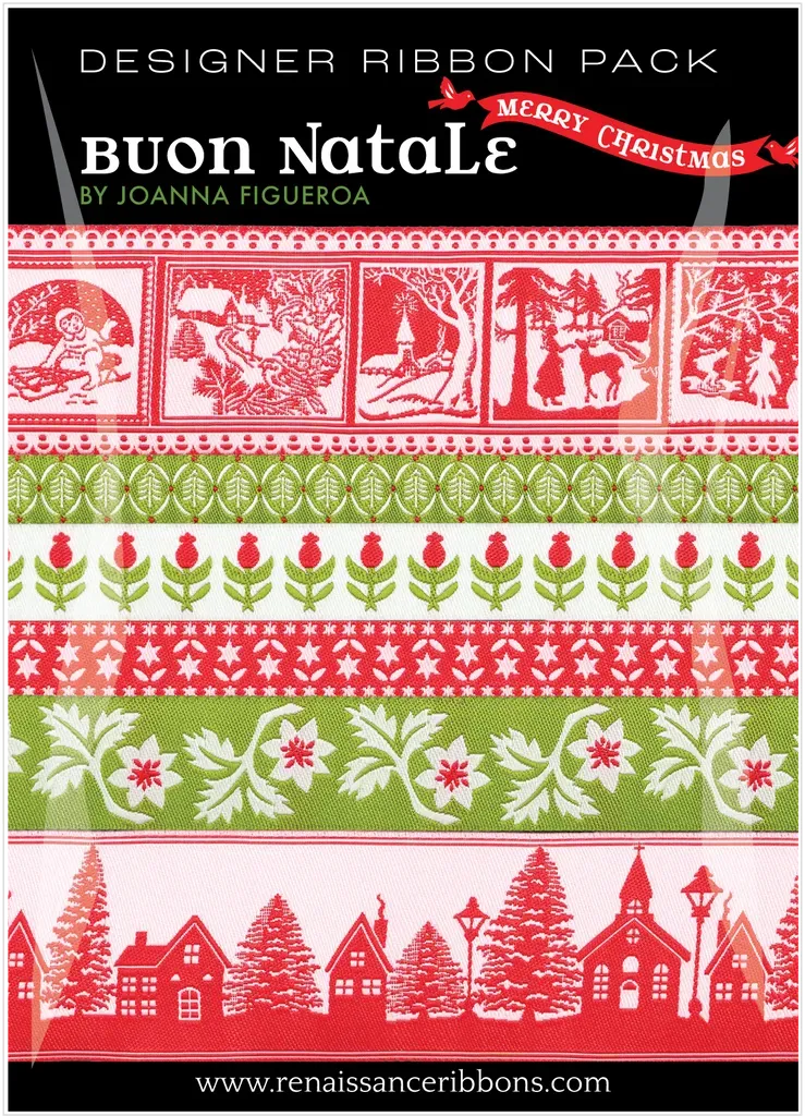 Renaissance Ribbon Buon Natale Designer Pack Schleifenband Set Weihnachten