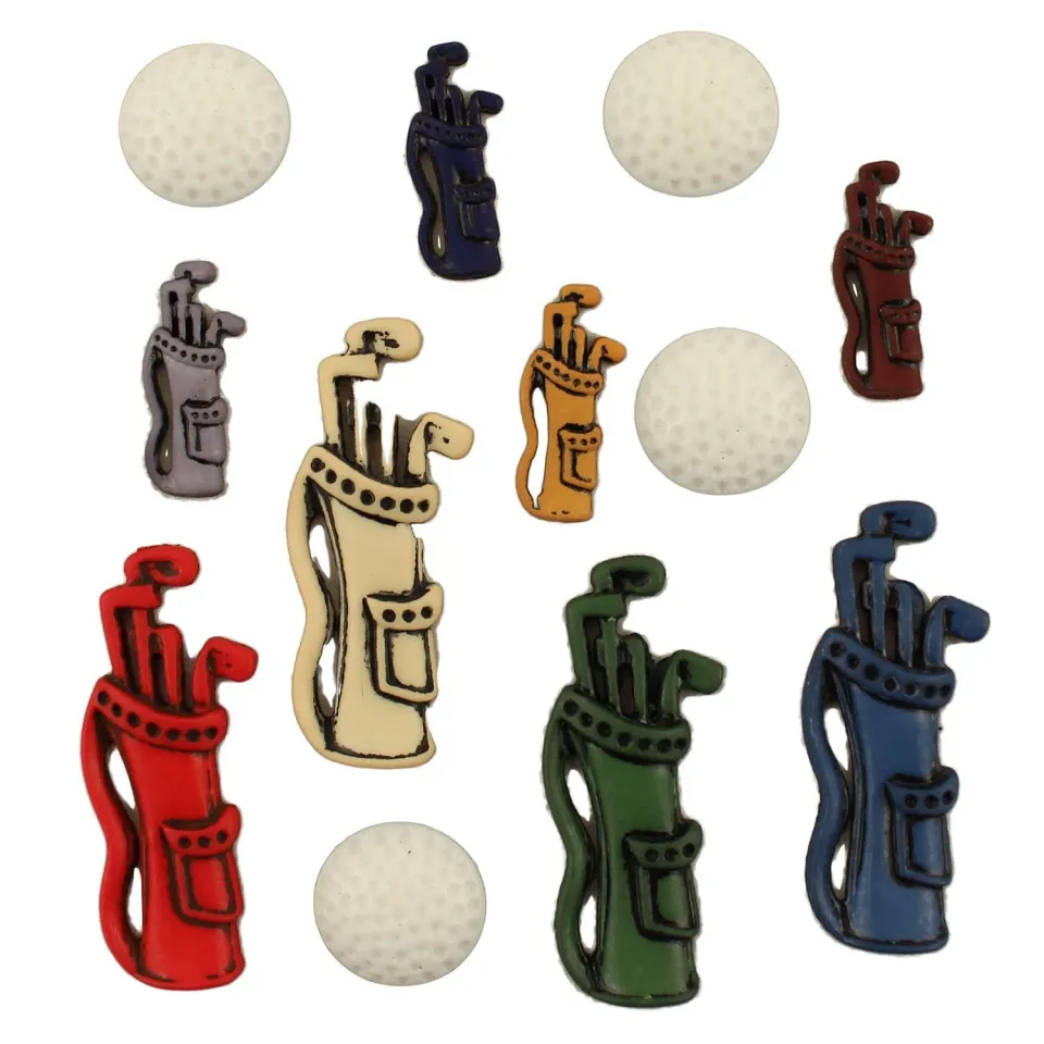Buttons Galore Sports Golf Nähknöpfe 8-10 Stück waschbar
