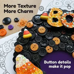 Buttons Galore Halloween BOO Bastelset 20 cm schwarz-orange
