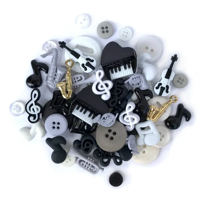 Buttons Galore Music Value Pack Knöpfe 50 Stück Musikmotive