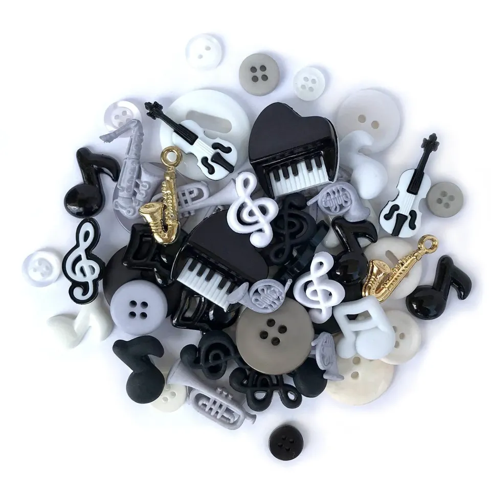 Buttons Galore Music Value Pack Knöpfe 50 Stück Musikmotive