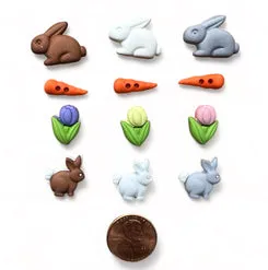 Buttons Galore Bunny Fun Bastelknöpfe 12 Stück Ostern