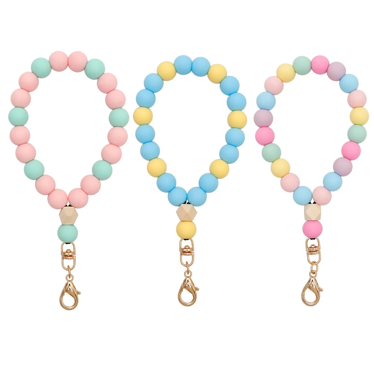 MORSUNBELA Handykette Perlen Handgelenk Silikon 16cm