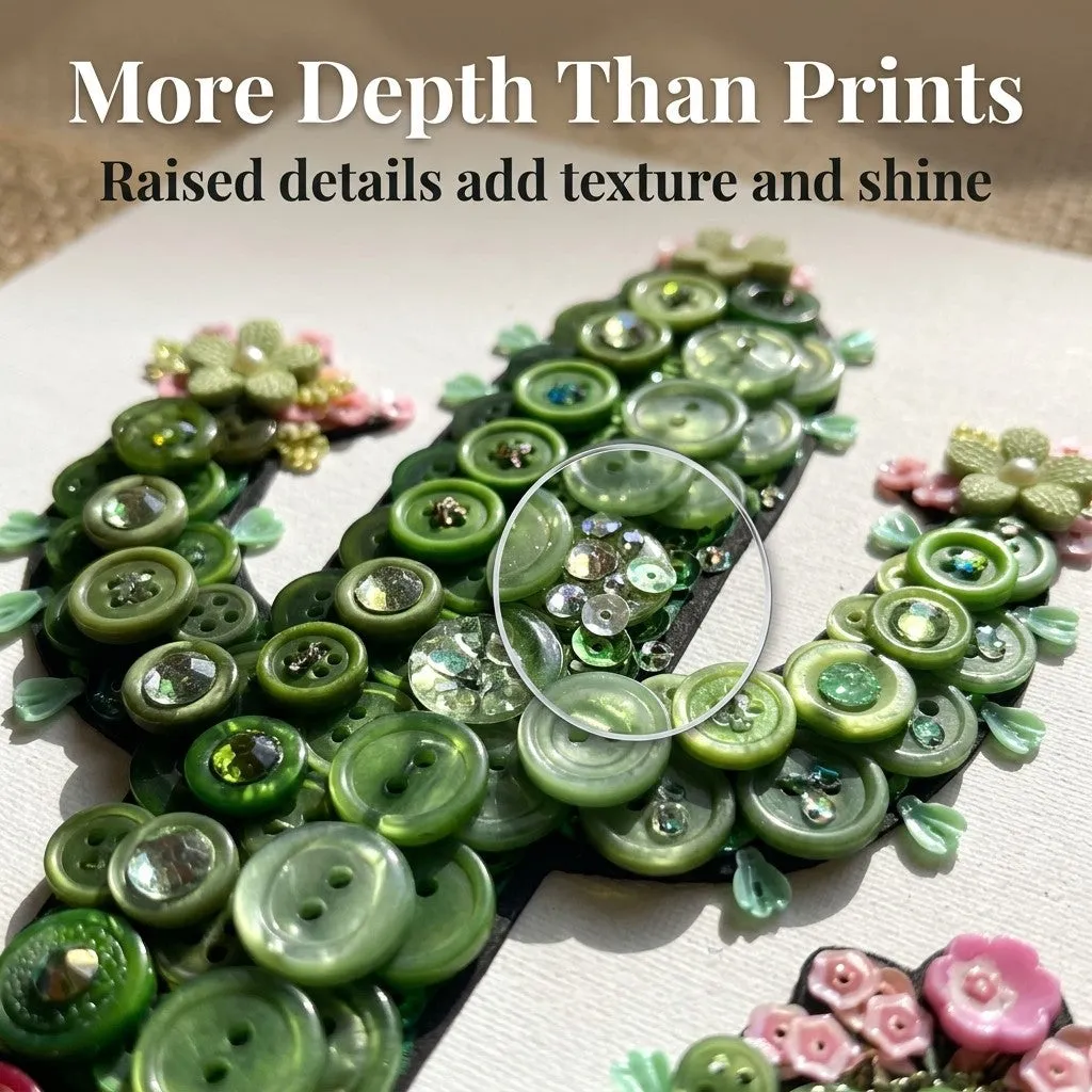 Buttons Galore Cactus Canvas DIY Craft Kit Kaktus Bastelset