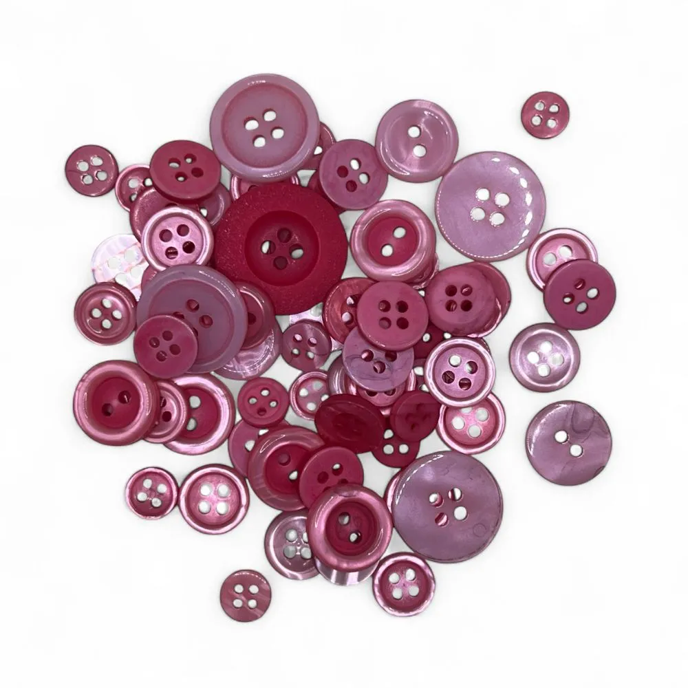 Buttons Galore Flamingo Bastelset Knöpfe pink-türkis