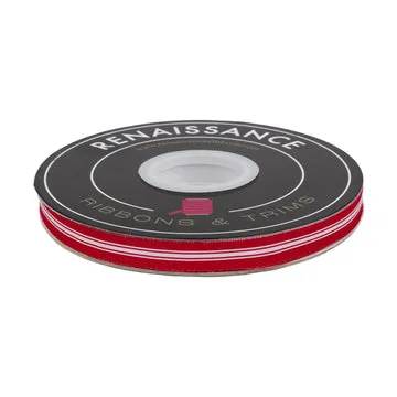 Renaissance Ribbon Classic Christmas Festive Stripe Band 1 Yard rot-weiß