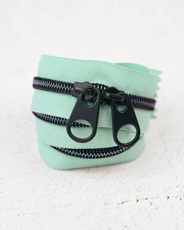 Renaissance Ribbon Clearly Aqua Handbag Zipper Reißverschluss #5