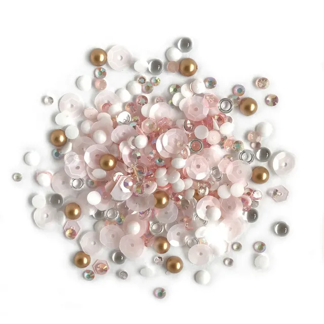 Buttons Galore Sparkletz Coral Coast Streudeko 10 g Rosa-Weiß