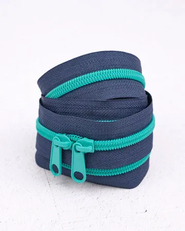 Renaissance Ribbon Blueberry Breeze Handtaschen-Reißverschluss No.5