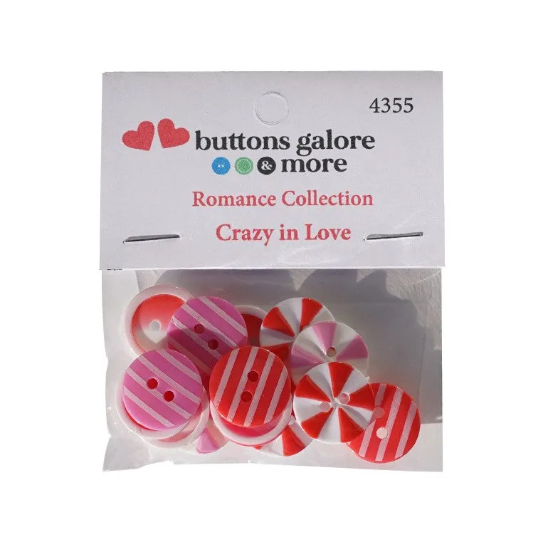 Buttons Galore Crazy in Love Knöpfe 15 Stk Valentinstag