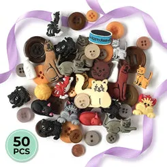 Buttons Galore Cats Knöpfe ca. 50 Stück Katzenmotive waschbar