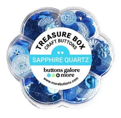 Buttons Galore Sapphire Quartz Knopfbox Blau 100 Stück