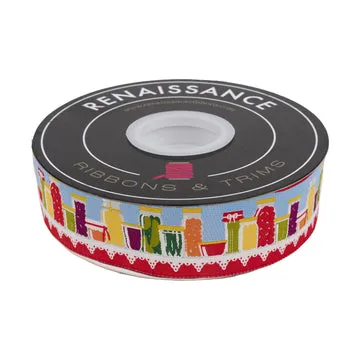 Renaissance Ribbon Farm Garden Canning Jars Jacquardband 38mm 1 Yard