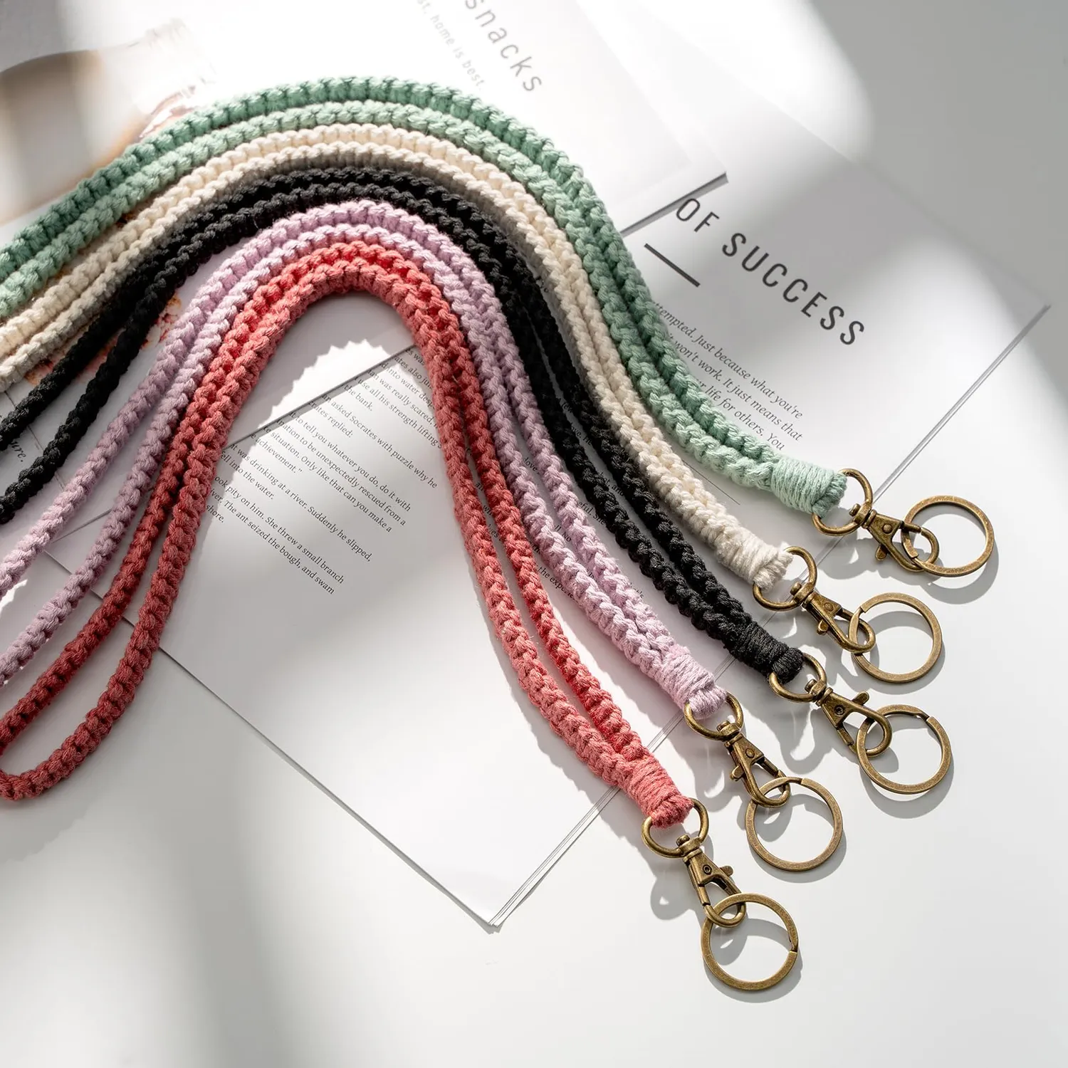 MORSUNBELA Schlüsselband Baumwollschnur Lanyard mit Schlüsselring