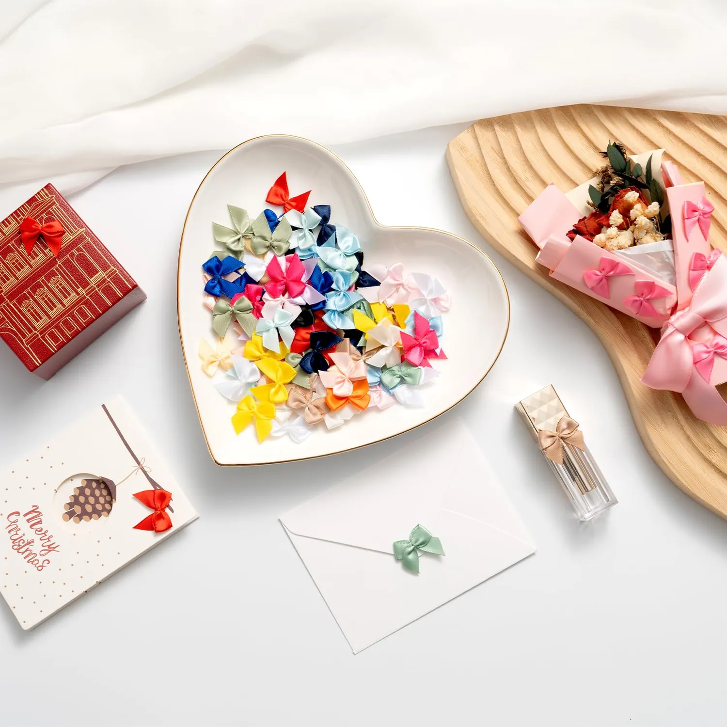 MORSUNBELA Mini Geschenkschleifen 100 Stück