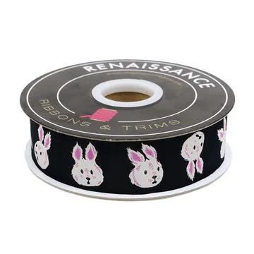 Renaissance Ribbon Hello Alice Rushing Rabbit Webband 1 Yard Hasenmotiv