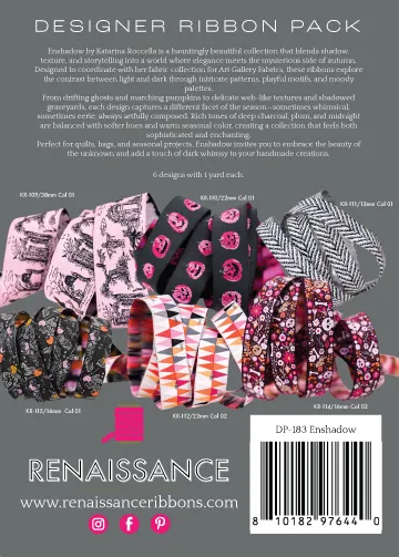 Renaissance Ribbon Enshadow Designer Pack Schmuckband Set 6 Yard Polyester