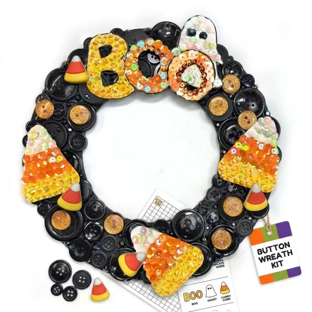 Buttons Galore Halloween BOO Bastelset 20 cm schwarz-orange