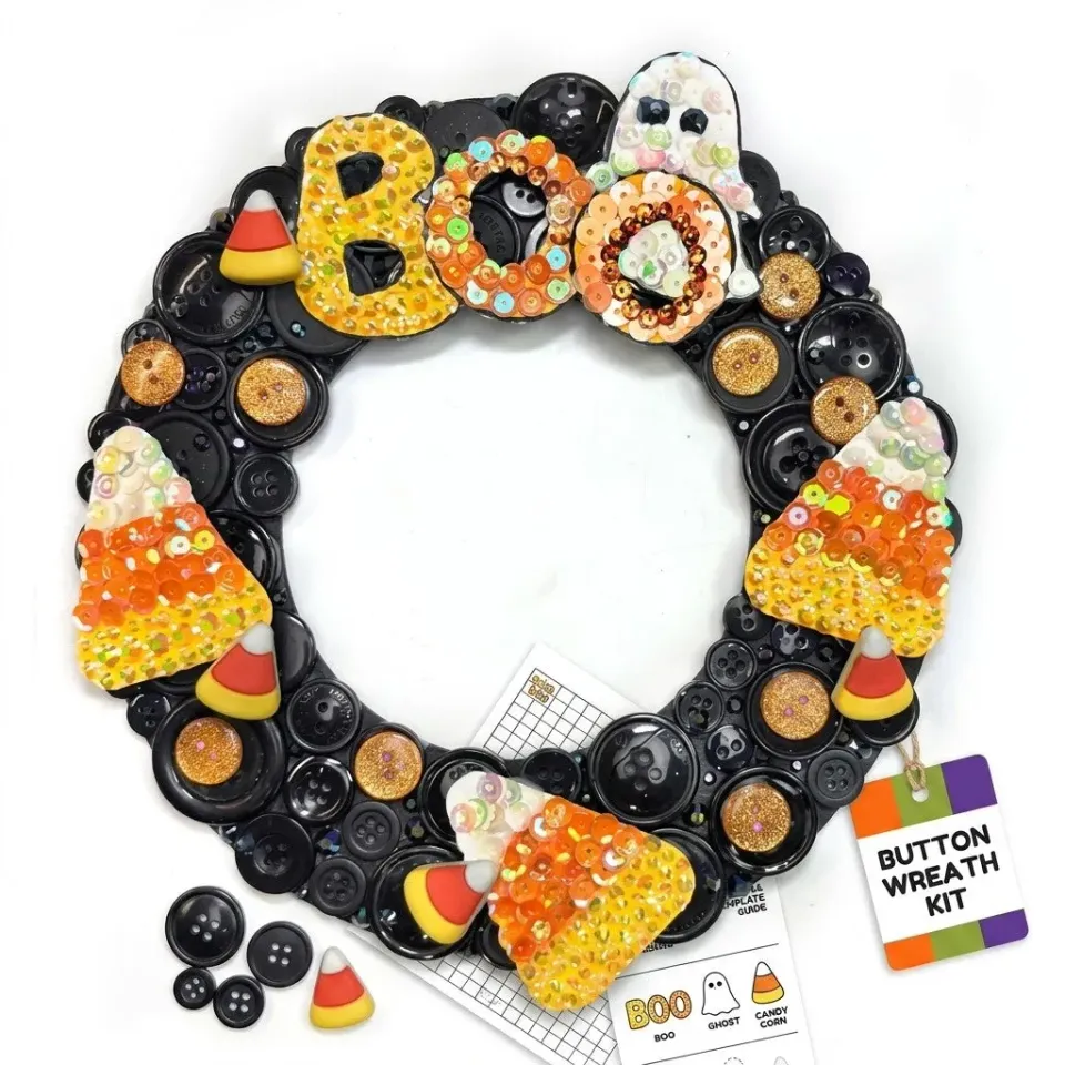 Buttons Galore Halloween BOO Bastelset 20 cm schwarz-orange