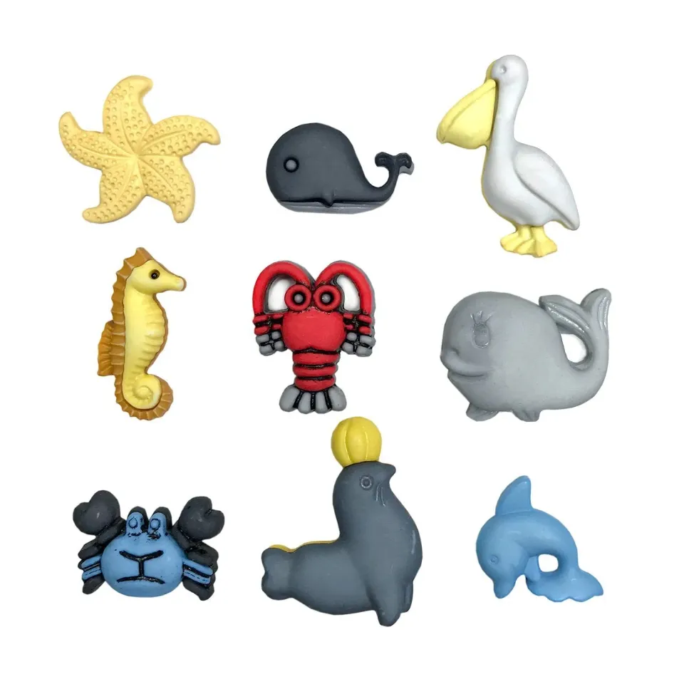 Buttons Galore Sea Life Craft Buttons Knöpfe 9 Stück Meer