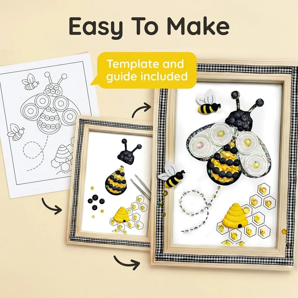 Buttons Galore Bumble Bee Bastelset Rahmen 13x18 cm