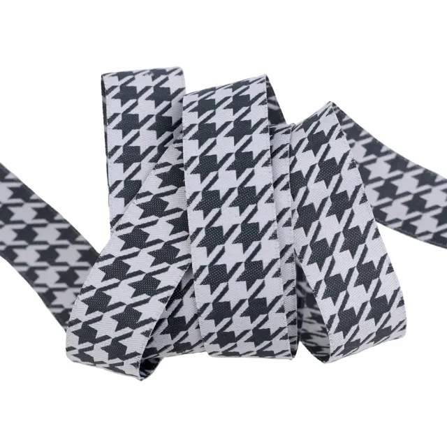 Renaissance Ribbon Farmhouse Christmas Houndstooth Band Soot 1 Yard