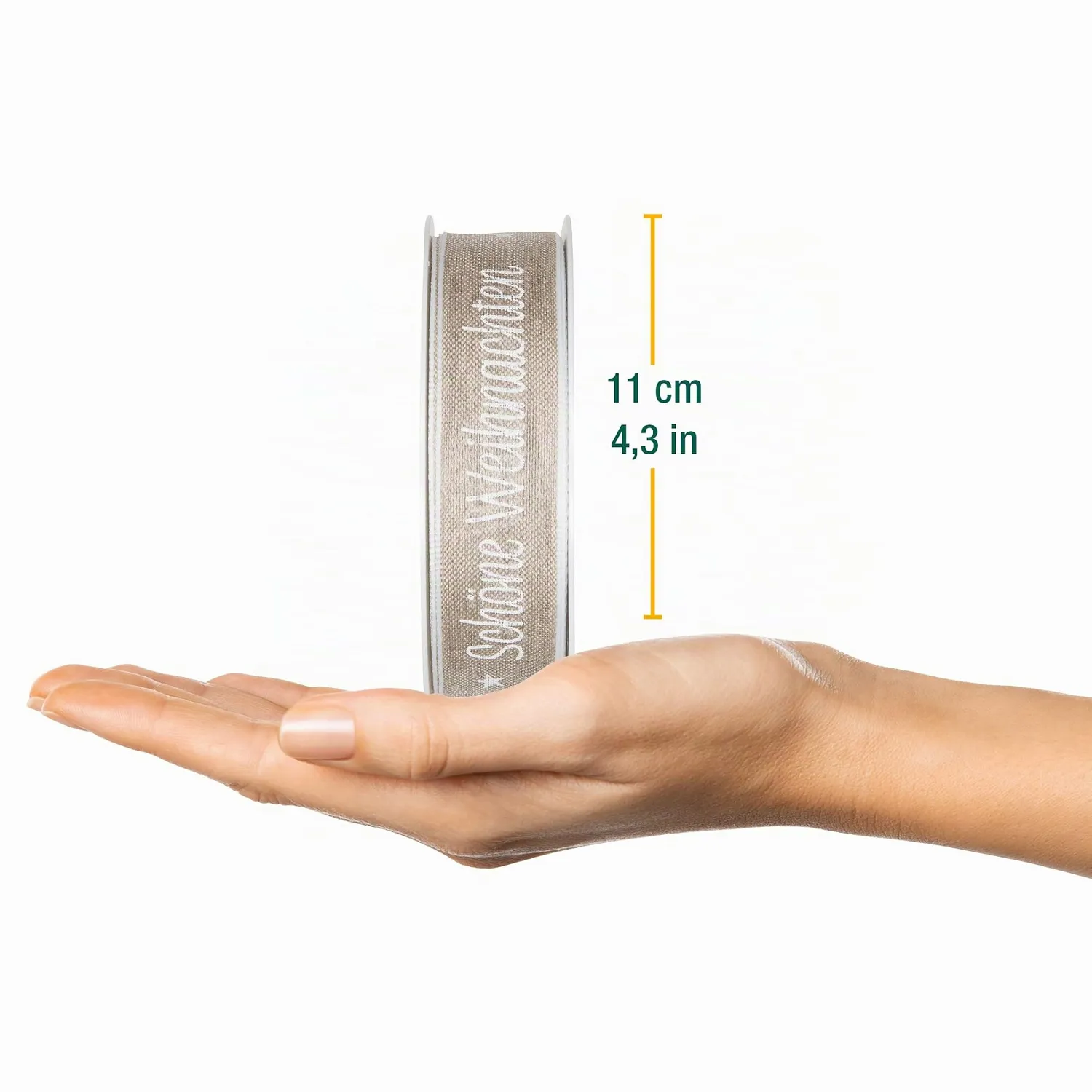 Halbach Weihnachts-Geschenkband aus Leinen 25 mm x 15 m