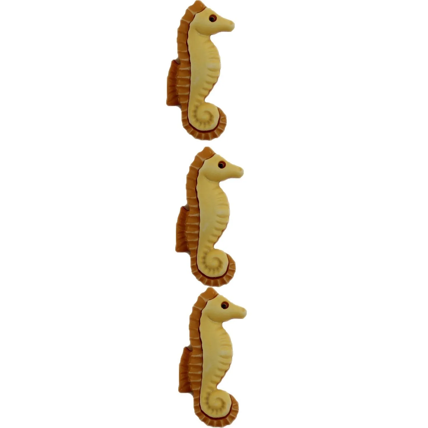 Buttons Galore Seahorse Seepferdchen Knöpfe 3 Stück handbemalt