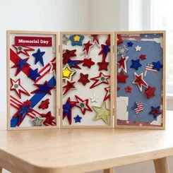 Buttons Galore Patriotic Star Sternknöpfe rot-weiß-blau 50 Stk