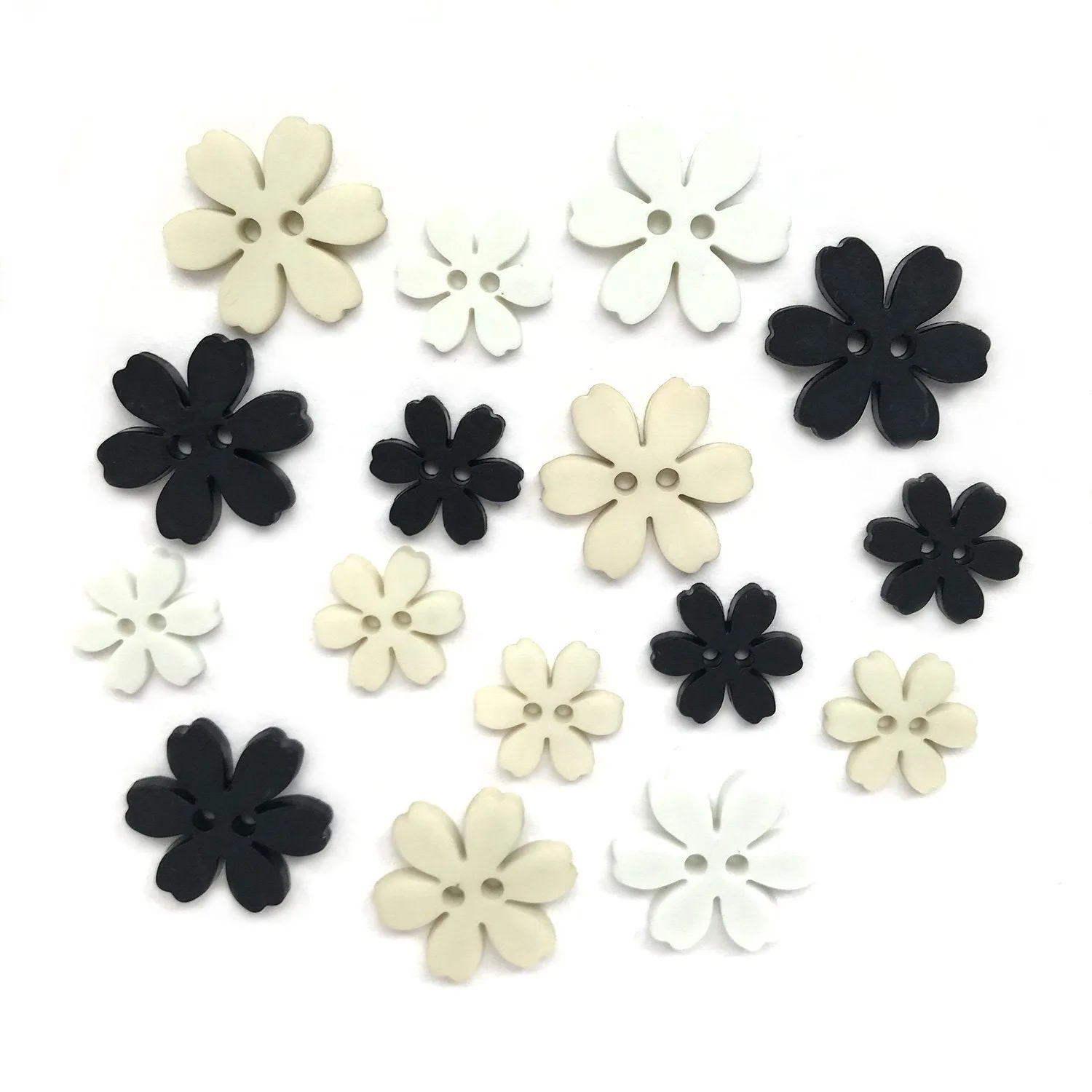 Buttons Galore Flower Power Vintage Bouquet Nähknöpfe 16 Stück Blume