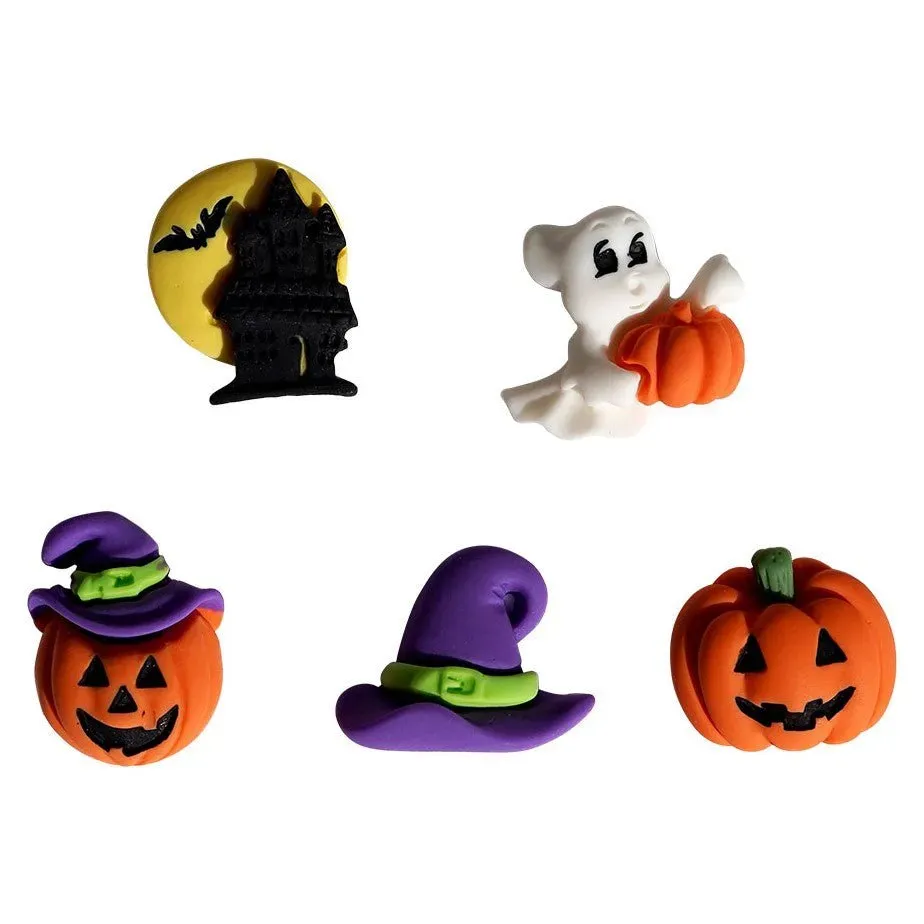 Buttons Galore Flatbackz Thrills Chills Halloween 5 Stk
