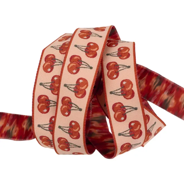 Renaissance Ribbon Farmstead Cherries Jubilee Jacquardband 1 Yard