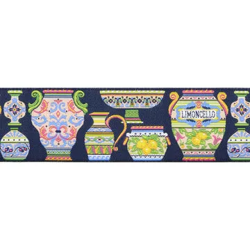 Renaissance Ribbon Majolica Webband 38mm 1 Yard navy Keramik
