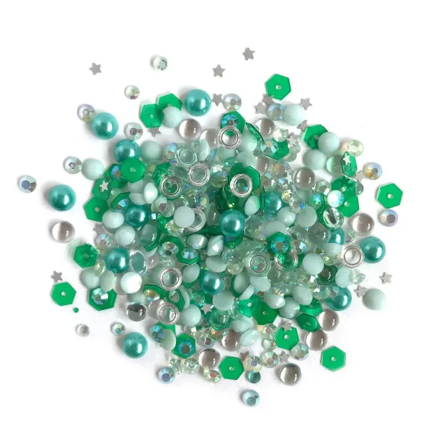 Buttons Galore Sparkletz Aquamarine Streudeko 10 g Grün