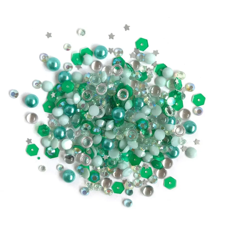 Buttons Galore Sparkletz Aquamarine Streudeko 10 g Grün