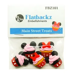 Buttons Galore Main Street Treats Flatbackz 5 Stück Cupcake