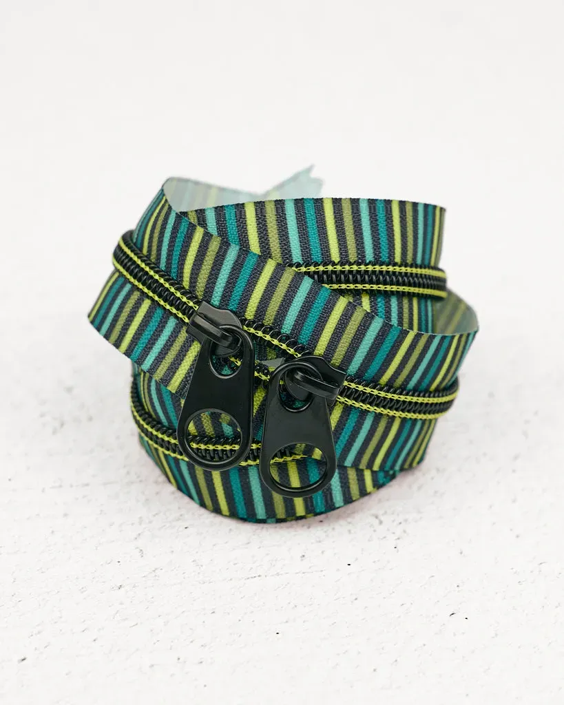 Renaissance Ribbon Coastal Stripe Handtaschen-Reißverschluss No.5 Doppelschieber