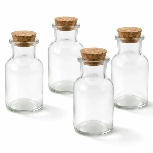 Creativery Glasflaschen mit Korken klar Dekoflaschen Set