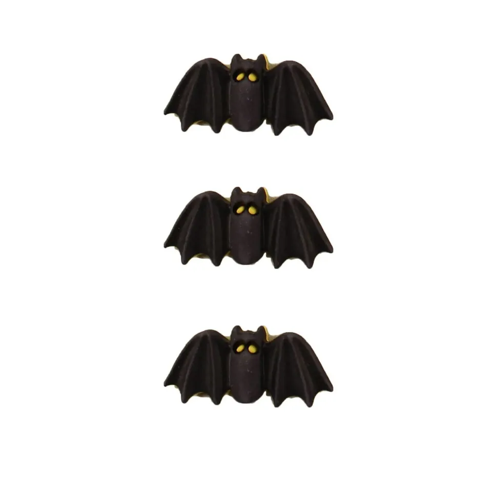 Buttons Galore Bats H121 3D Knöpfe 3 Stück Halloween