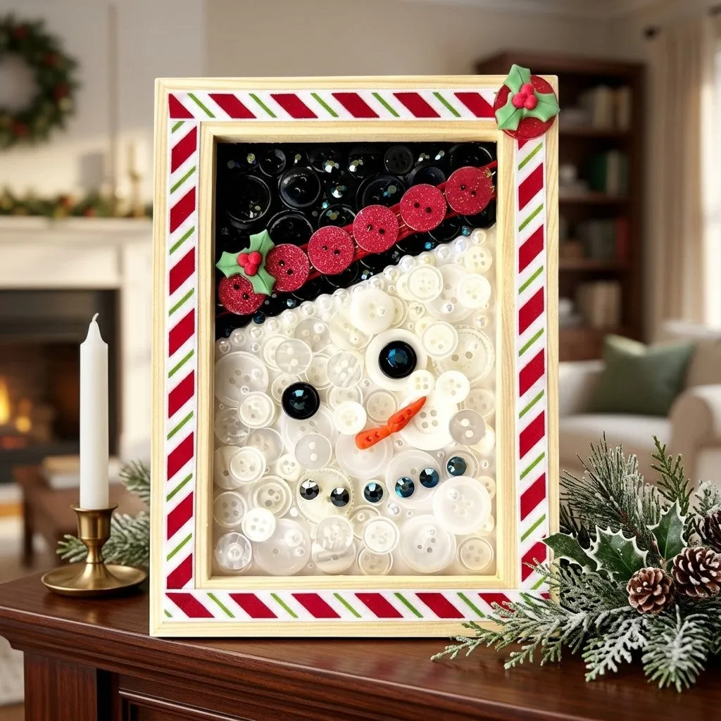 Buttons Galore Snowman Frame Bastelset Schneemann 5x7