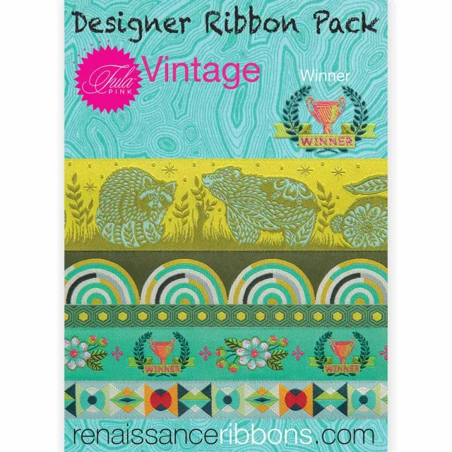 Renaissance Ribbon Tula Pink Vintage Green Webband-Set 5-tlg 4,5 m